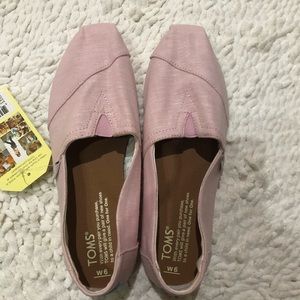 toms light pink Classic chambray slip on flats